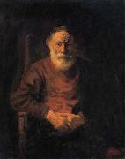 REMBRANDT Harmenszoon van Rijn Portrait of Old Man in Red oil painting